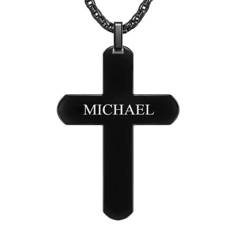 Pendentif croix en diamant Black Ice